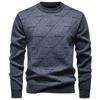 Malhas Masculinas para Exportação Outono e Inverno 2025 com Forro de Lã Espessadas Casuais Gola Redonda Quentes Tops para Pais de Meia-Idade