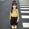 Conjunto de etiquetas con volantes para niñas estilo coreano, nueva colección primavera/otoño 2026, atuendo de dos piezas de moda para niñas pequeñas
