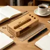 Amplificador Físico de Madera de Bambú Personalizado Soporte para Teléfono Móvil Dos en Uno Oficina Escritorio Perezoso Soporte Amplificador para Teléfono Móvil