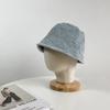 Sombrero de Primavera y Verano Sombrero de Pescador de Mezclilla Lavada de Verano para Mujer Sombrero para el Sol con Protección Solar Estudiante Liso ins Sombrero de Tela de Moda