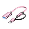 Cable adaptador OTG transfronterizo, cable de conversión dos en uno, convertidor multiinterfaz Android Type-C, disco USB, ratón, teclado OTG