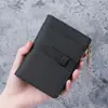 Cartera de cuero PU suave estilo retro, gran capacidad, billetera corta para mujer 80% de descuento con cordón, clip para dinero y tarjetero multifuncional