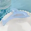 Novo Presilha de Cabelo Colorida Jelly com Clipe de Golfinho com Brilho Estilo Férias Presilha de Cabelo Grande Clipe de Tubarão Acessórios de Cabelo para Mulheres