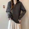 Suéter de punto de cuello alto con media cremallera para mujer, otoño e invierno, corte holgado, mangas raglán, estilo casual, suave y grueso, jersey versátil