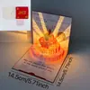 Luz Musical Desenho Animado Borboleta Aniversário Presente Criativo Cartão de Cumprimentos Cartão de Cumprimentos Estéreo Cartão de Bênção para Bolo 3D