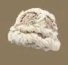Nuevo sombrero de león hecho a mano de pelo de conejo para mujer, sombrero de felpa cálido de invierno que hace que la cara se vea más pequeña, engrosado y cálido con protección para las orejas, sombrero de pescador