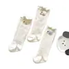 Meias compridas de outono e inverno para recém-nascidos, versáteis, doces e fofas, para meninos e meninas, meias infantis de comprimento médio com caimento solto
