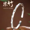 Popular Pulseira de Bambu Passo a Passo para Mulheres, Exquisita Pulseira de Bambu Aberta em Ouro de Areia Vietnamita Antigo [Cor Duradoura]