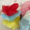 Nian Nian Dulce Fresco Color Caramelo Organza Estilo Coreano Anillo para el Pelo de Intestino Grande Goma para el Pelo