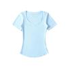 RY2533-25 Nova Primavera American Spice Girls Pure Desire Sexy Coração Neck Slim-fit Manga Curta Base Camisa T-shirt