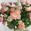 Flores falsas para bodas al por mayor 6 camelias rojas decoración para el hogar Super decoración flores de seda artificial adornos para sala de estar