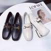 Sapatos de Trabalho Confortáveis de Baixo Salto Estilo Britânico para Mulheres - Primavera 2025 - Novos Sapatos Pequenos de Couro para Mulheres