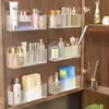Caja de almacenamiento de gabinete con espejo montada en la pared estante para cosméticos máscara labial artefacto de baño estante trasero de la puerta del gabinete del baño