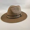 Chapéu de Palha de Aba Reta Novo Estilo Transfronteiriço, Chapéu de Sol de Verão para Uso Externo Masculino e Feminino, Chapéu Panamá, Chapéu para Pesca e Montanhismo