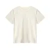 Camiseta amarilla de manga corta de algodón puro, 40 hilos, estilo simple para ir al trabajo, estilo dopamina, para mujer, top de verano ajustado que ciñe la cintura
