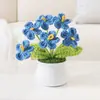 Plantas en Maceta de Nomeolvides Tejidas a Crochet Terminadas, Regalos del Día de la Madre para Personas Mayores, Pequeñas Plantas con Flores en Maceta, Flores en Maceta al por Mayor Directo de Fábrica