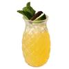 Copo de Abacaxi Transparente Copo de Vidro para Suco de Frutas Copo com Canudo para Bebida Gelada Copo de Água Simples Copo de Vidro Doméstico Camada Única Copo para Extração a Frio
