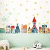 Navidad Dibujos Animados Estrella Pueblo Autoadhesivos Pegatinas de Pared Habitación Infantil Sala de Estar Pared de Fondo Pegatinas Decorativas ZN3210F