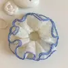 Nuevo Diseño Coreano de Nicho Hecho a Mano Encaje Plisado Encaje Banda para el Cabello Doble Capa Intestino Grande para el Cabello Accesorios para el Cabello