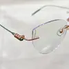 Gafas Rectangulares Ultraligeras de Titanio Puro Sin Montura para Mujer, Se Pueden Personalizar con Lentes Graduados, Sensación de Alta Gama, Aspecto Puro y Natural, Gafas Sin Montura