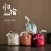 Bolsa de almacenamiento para el hogar, bolsa de lino engrosada, bolsa de almacenamiento para tazas de té, bolsa portátil para juegos de té al aire libre, bolsa protectora para tazas maestras del hogar