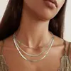 Moda Europea y Americana Cadena Cubana Clip de Papel Collar Ajustable Joyería de Cierre Múltiple Gargantilla Casual Personalizada para Mujeres
