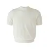Camiseta de Verano Estilo Americano Transpirable Holgada Cuello Redondo Manga Corta Tencel Lino Estilo Old Money Fresca de Punto Camiseta Estilo Old Money