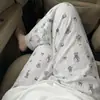 Pantalones de Pijama de Algodón Nube para Mujer de Verano, Delgados, Talla Grande 100 kg, Holgados Casuales, Pantalones de Pierna Ancha de Cintura Alta Relajados para Caminar