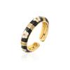 Anillo de Flor con Goteo de Aceite de Oro de 18K Chapado en Cobre Aogu para Mujer Ins Nicho Estilo Bohemio Anillo Suministro Transfronterizo