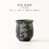Taza de té de cerámica pintada a mano con flor de osmanthus a la luz de la luna, un juego de té para uso doméstico, perfecto como regalo para mujeres que aprecian el té