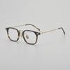 Gafas de Titanio Puro con Montura Cuadrada y Forma Polygonal As005 Placa Texturizada Montura Lisa Moda para Hombres y Mujeres Estilo Literario Se Pueden Equipar con Lentes