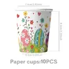 Decoraciones de fiesta temáticas de Pascua de Amazon, que incluyen vajilla desechable, manteles, platos de papel y vasos de papel