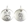 Colgante de Plata Dura 3D de los Doce Signos del Zodiaco Plata Pura 999 Cuerda Trenzada DIY Pulsera Colgante de Collar Material de Joyería