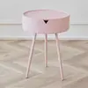 Mesita de noche tipo crema, mesa auxiliar moderna minimalista, mesa de centro pequeña, mesa de esquina mini redonda para dormitorio, nuevo mueble de almacenamiento creativo