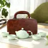 Bule Dingyao Xishi Conjunto de Chá de Viagem - Um Bule e Quatro Xícaras, Conjunto de Chá Rápido Portátil para Uso ao Ar Livre, Presente Corporativo