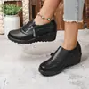 Novedad Primavera/Verano 2026 Estilo Extranjero Zapatos de Madre con Tacón de Cuña para Mujer, Zapatos de Trabajo de Suela Suave, Zapatos Planos Antideslizantes para Mujeres de Mediana Edad y Mayores, Transfronterizo