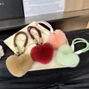 Lindo Conejo Rex Real Peluche Pequeño Corazón de Melocotón Llavero de Coche Colgante Lindo Bola de Felpa Corazón Mochila Escolar Colgante de Bolso Regalo
