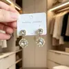 Pendientes de perla geométrica con pasador de plata 925 para mujer, aretes de moda, borla, pendiente de alto nivel, temperamento, pendientes vintage, venta al por mayor