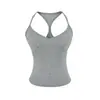 Camisola Lyocell Tencel de Hombro Estrecho sin Espalda para Mujer, Nuevo Estilo de Verano, Corte Ajustado, Yoga Fitness, Espalda Hermosa