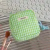 Bolsa Fofa Estilo Japonês para Armazenamento de Absorventes Sanitários Bolsa Quadrada Pequena Xadrez Bolsa de Armazenamento Multifuncional Portátil