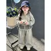 Conjunto de Primavera y Otoño para Niños Moda Individualista Cuadros Patchwork Sudadera con Capucha Chaqueta Pantalones Anchos Casuales Conjunto de Dos Piezas