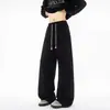 Pantalones Blancos Espiga Retro Americanos para Hombre de Gama Alta Vintage Casual Estilo Perezoso Suelto Pantalones de Boca de Campana