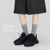 2025 Nuevos Calcetines Casuales Versátiles de Moda Grises para Mujer a Media Pantorrilla Estilo Delgado de Primavera y Verano Moda Ins Color Sólido