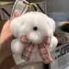 Llavero de Oso de Piel de Conejo Rex Real, Colgante de Muñeco de Peluche, Juguete Lindo Estilo Ins, Decoración para Mochila y Coche
