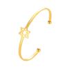 Pulsera Caliente Abierta Transfronteriza Moda Vintage Hoja Alas Lazo Pulsera Personalidad Temperamento Pulsera Geométrica