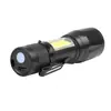 Lanterna Recarregável Mini Luz Forte LED Portátil Pequena Lanterna com Luz Lateral para Uso Doméstico Zoomável Liga de Alumínio Transfronteiriça