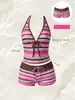 Traje de baño de dos piezas para mujer, estilo bikini, con lunares multicolores y amarre, sexy, de venta caliente en Europa y América, transfronterizo, 2027