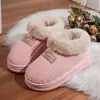 Zapatos Nuevos de Algodón con Rayas, Suela Gruesa y Forro Polar, Color Sólido Simple, Unisex para Pareja, Botas de Nieve