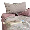 Conjunto de Colcha de Verão em Algodão 100% Tingido em Fio Algodão Lavado de Quatro Peças, Colcha de Verão Listrada Estilo Japonês Estilo Muji para Ar Condicionado, Colcha de Verão Refrescante em Algodão Puro