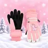 Crianças de 3 a 17 anos, crianças luvas infantis grossas à prova de frio, à prova d'água, à prova de vento, antiderrapantes, quentes, de algodão para neve para esqui, inverno